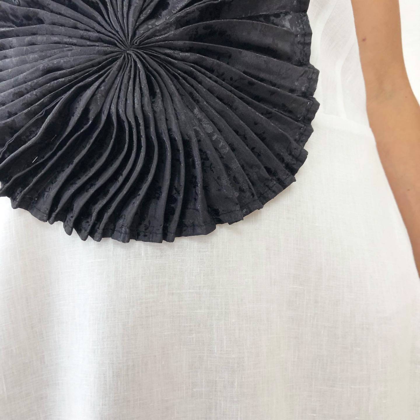 Vestido Abanico Lino Blanco