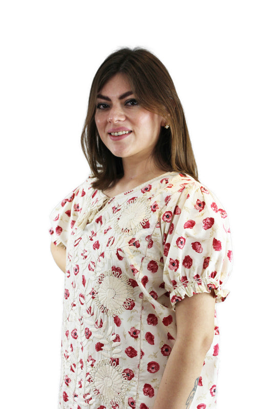 Vestido Chemise. Flores