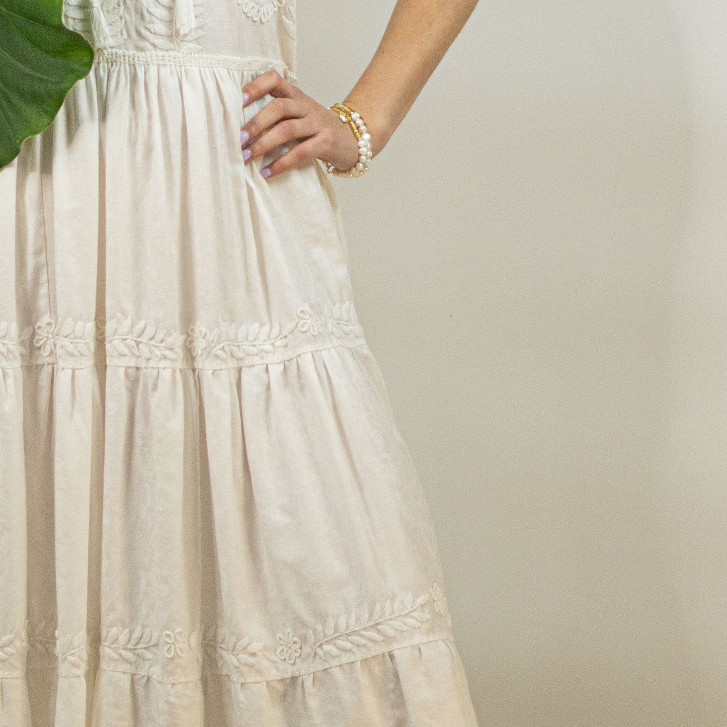 Vestido algodón Polonia bordado Aguacatenango