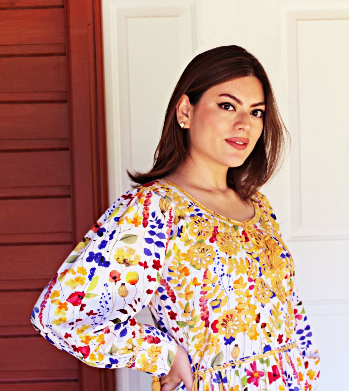 Vestido tradicional Aguacatenango. Flores