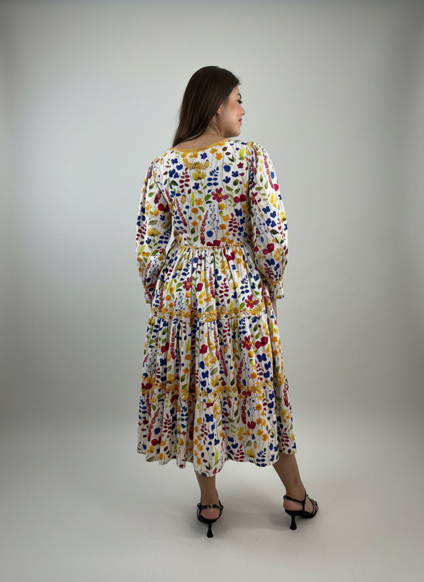 Vestido Chiapas Tradicional Aguacatenango tres vuelos