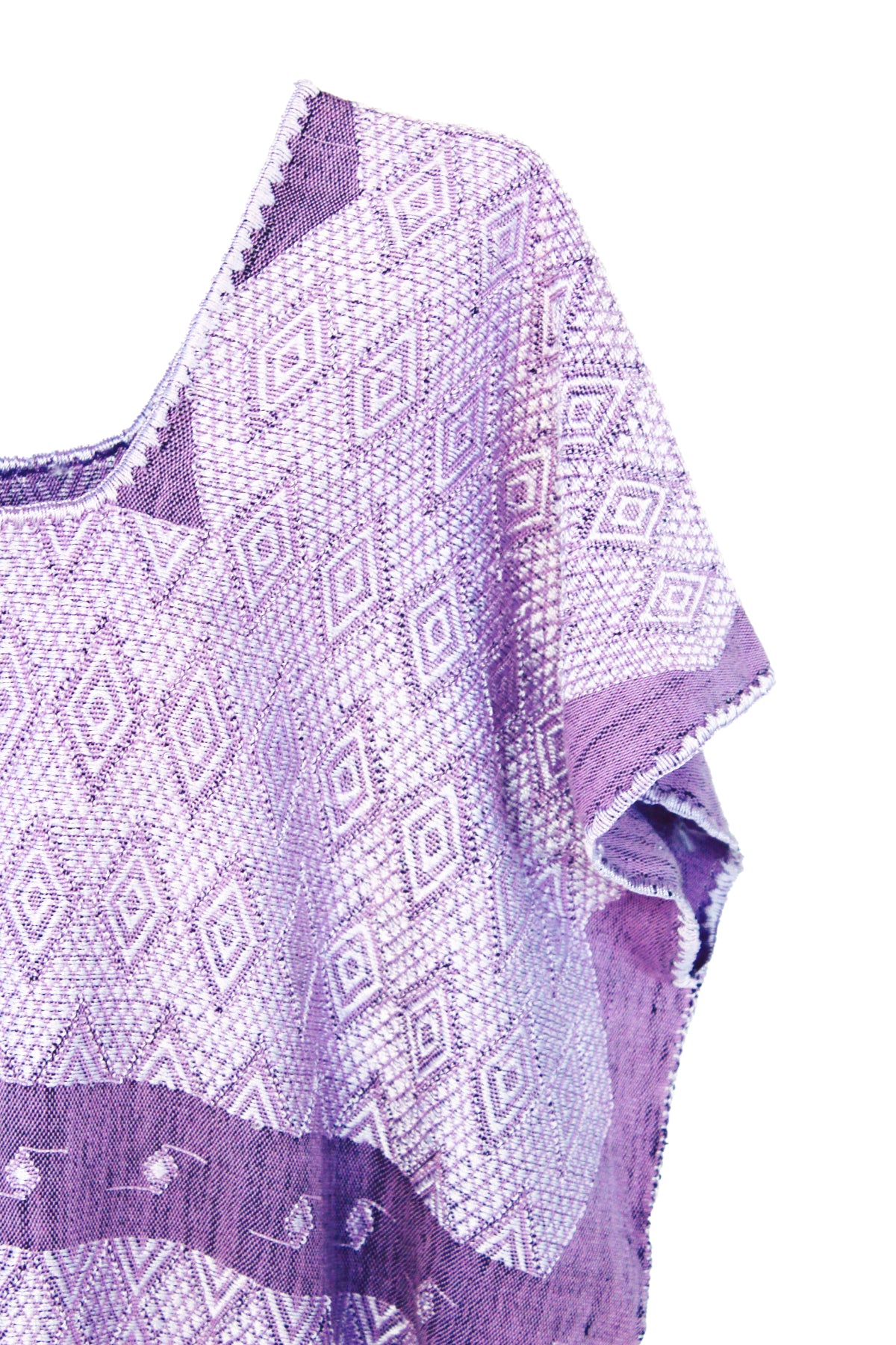 Vestido largo Carranza, doble brocado. Lila