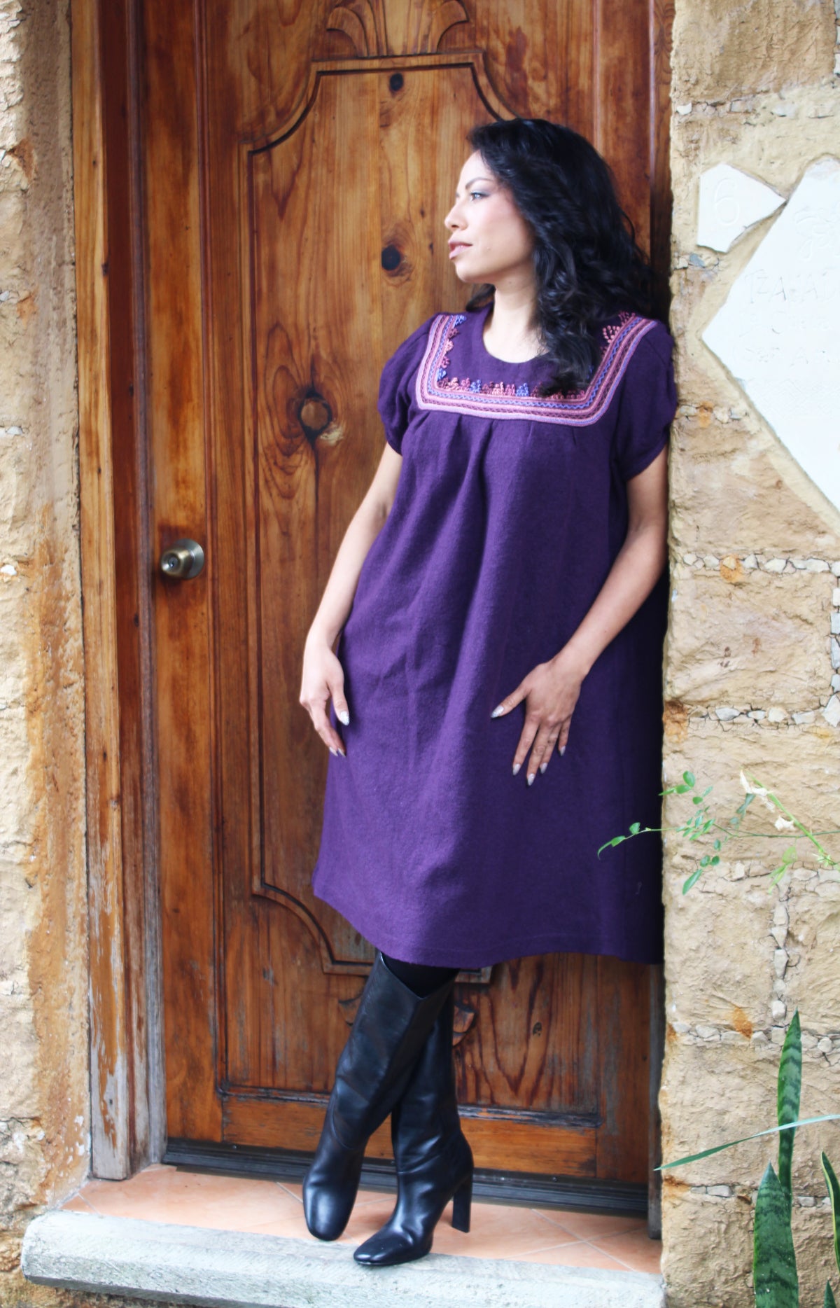 Vestido de paño bordado Chamula