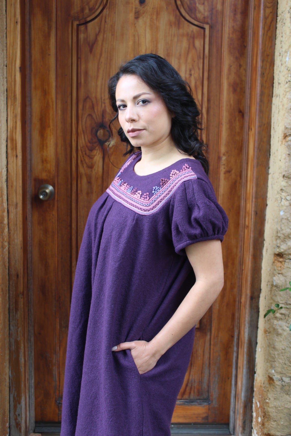 Vestido de paño bordado Chamula