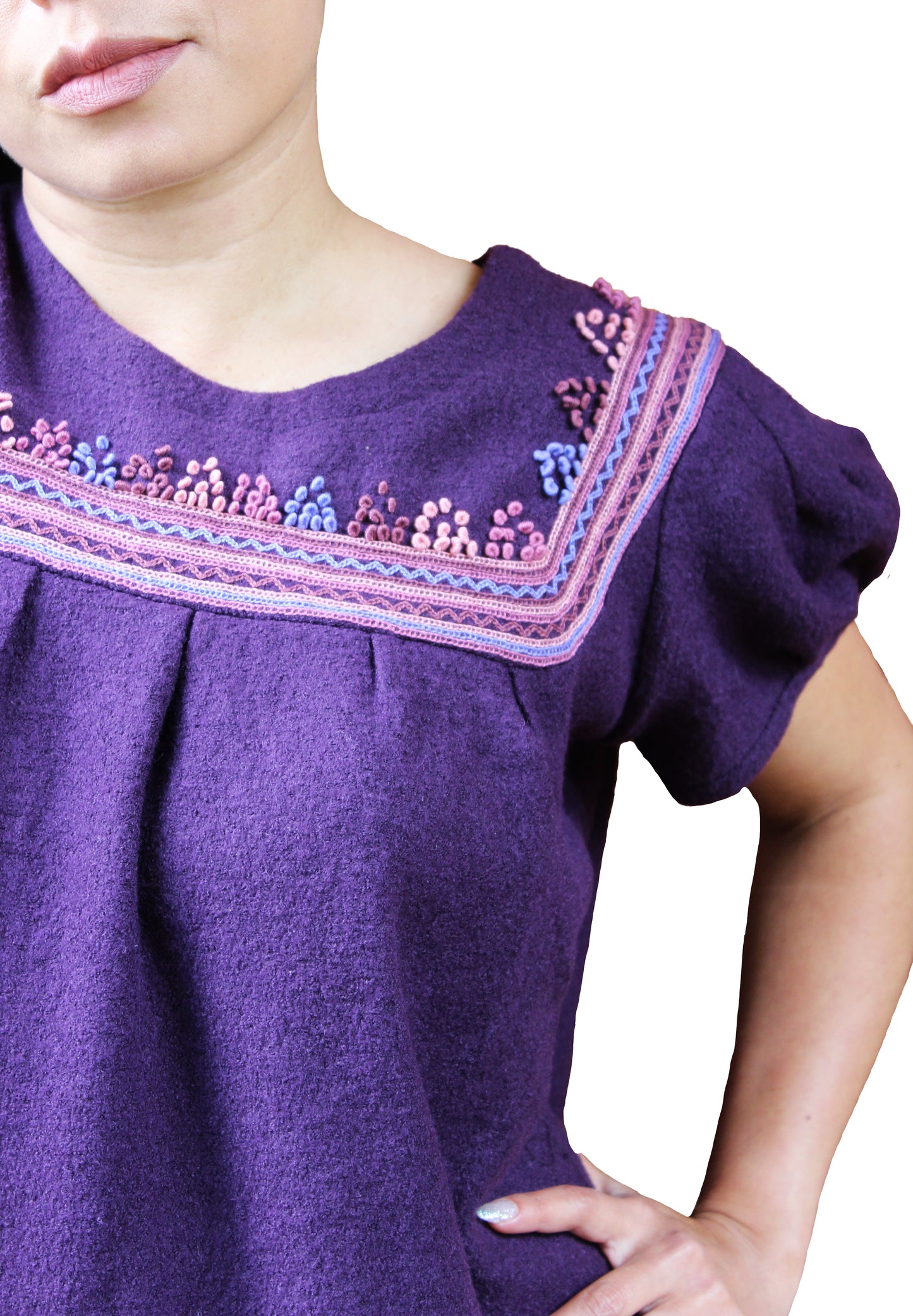 Vestido de paño bordado Chamula
