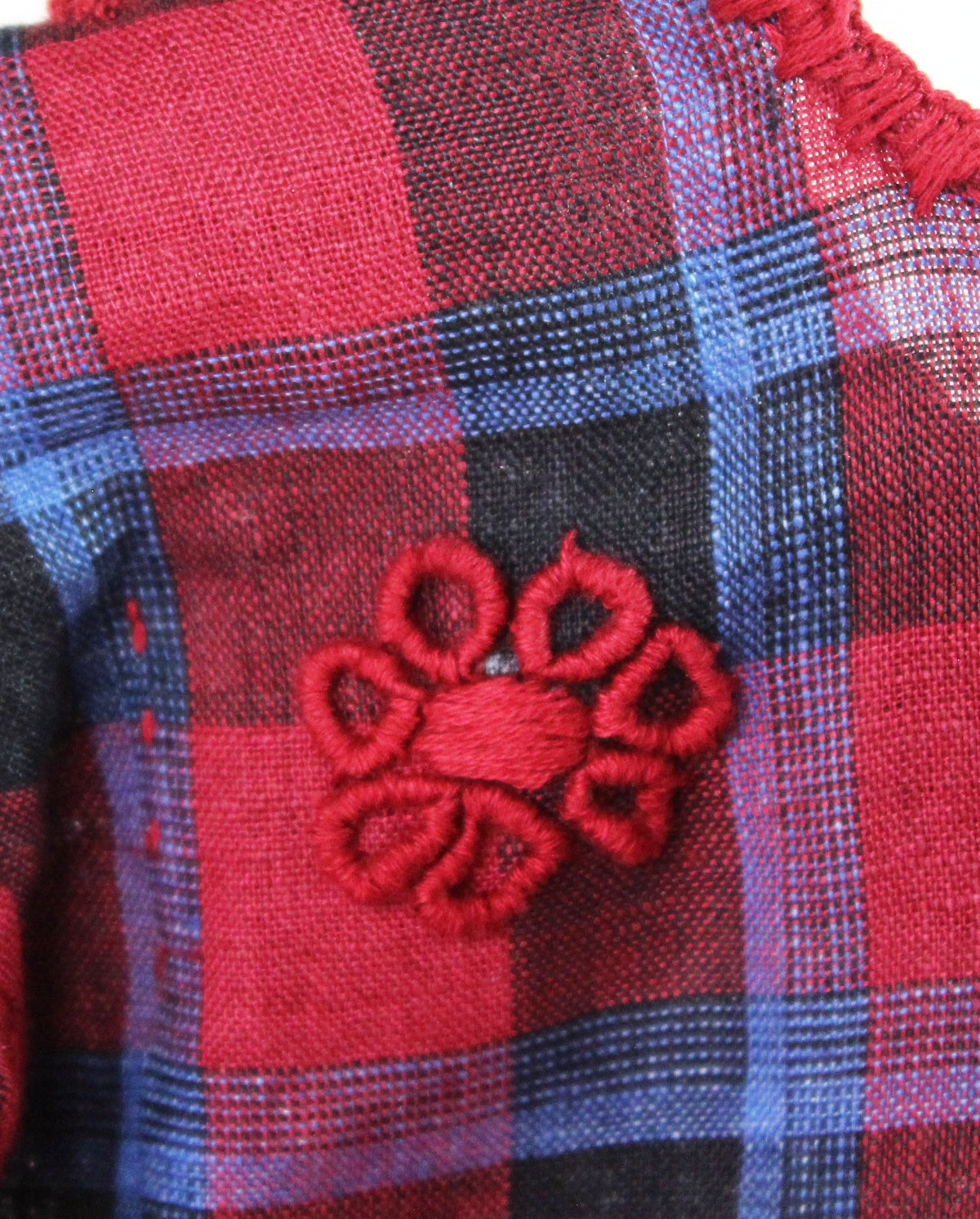 Vestido infantil de lino bordado Aguacatenango. Rojo