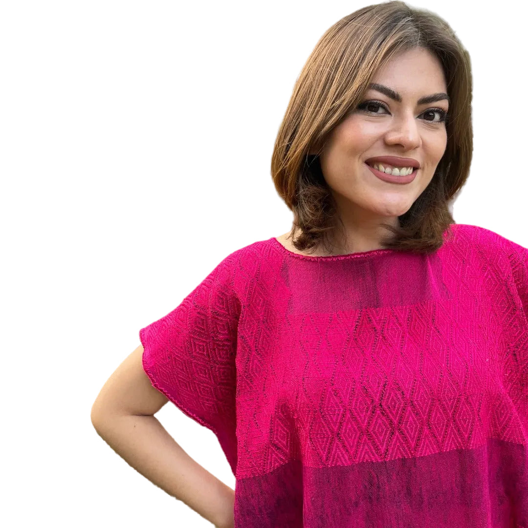 Vestido Doble Bordado Telar Carranza, detalle del bordado.