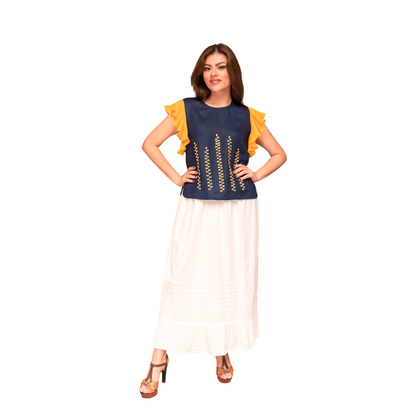 Blusa Milpa Con  Vuelos