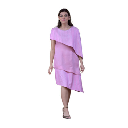 Vestido Diagonal Brocado Lino