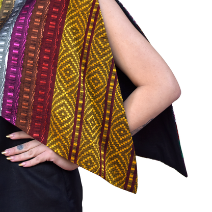 Vestido Diagonal Brocado Lino