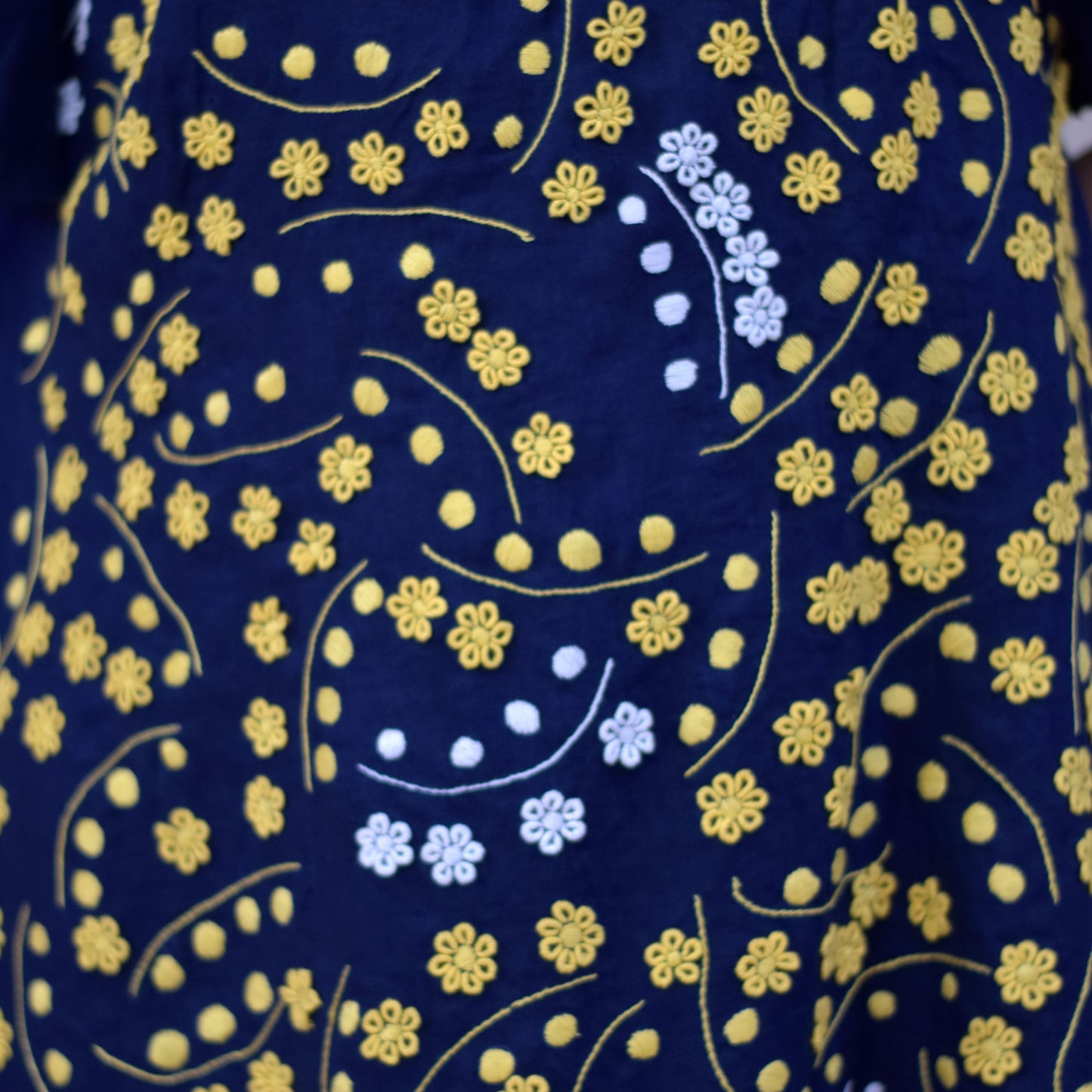 Vestido Lino M/Campana Bord. Huixtán
