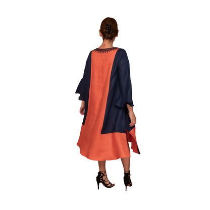 Vestido bicolor Medellín bordado Chamula
