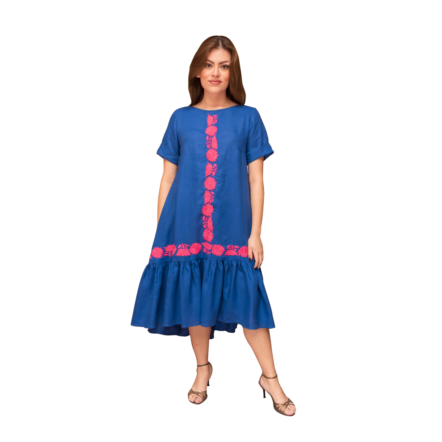 Vestido Acampanado vuelos bordado Aguacatenango