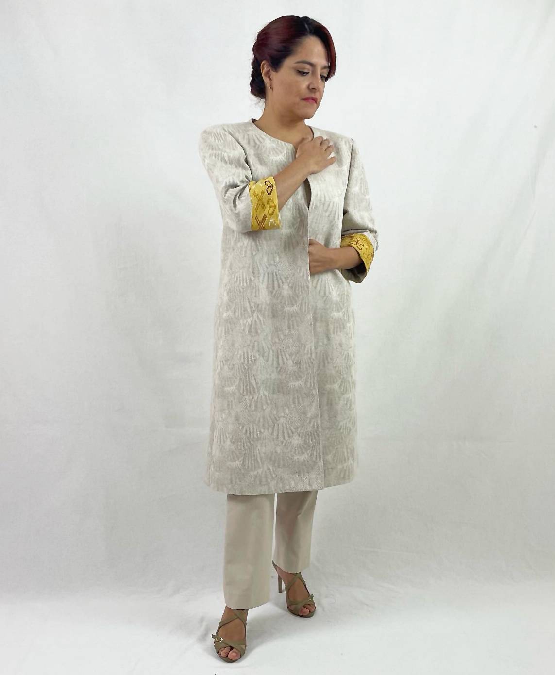 Saco Lino Puños Cancuc Beige