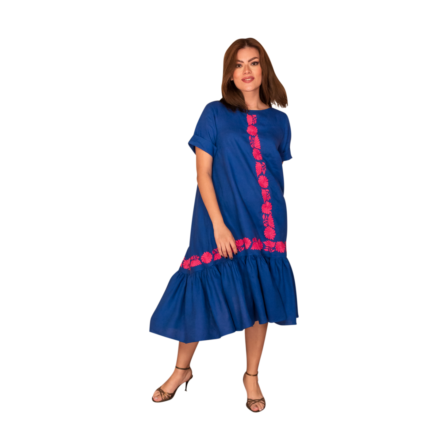 Vestido Acampanado vuelos bordado Aguacatenango
