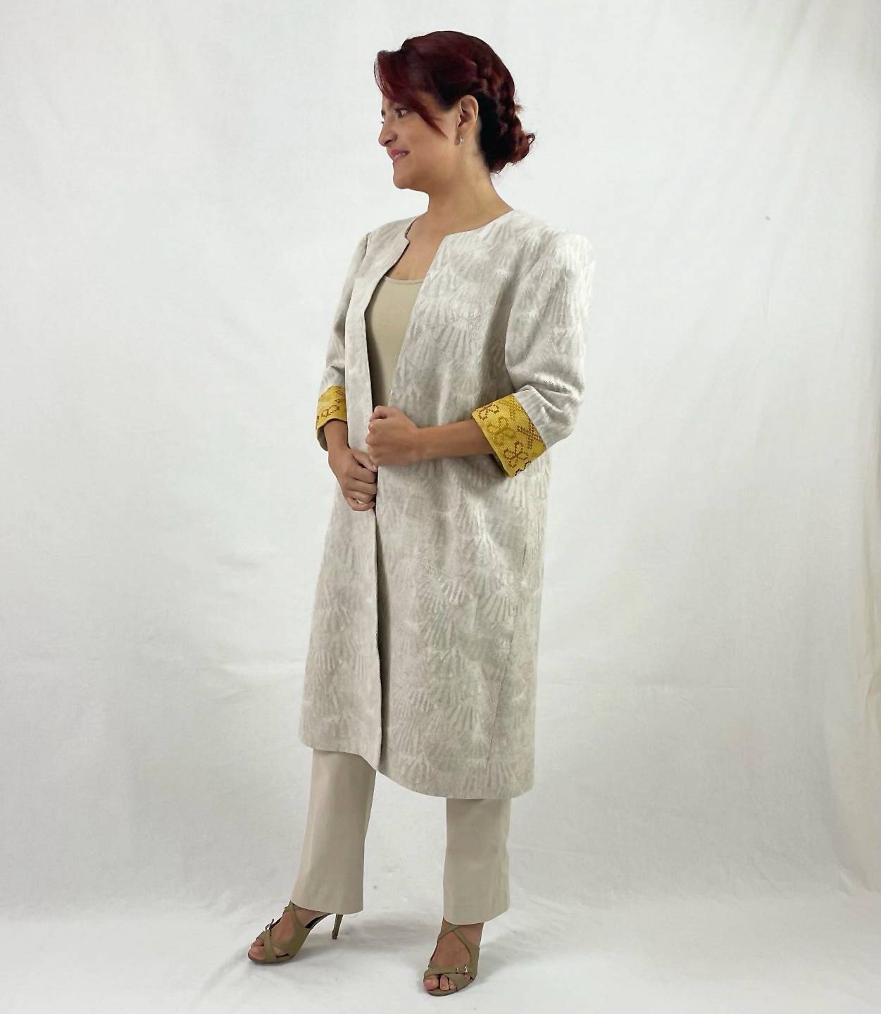 Saco Lino Puños Cancuc Beige