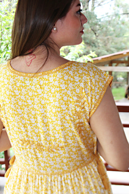 Vestido tradicional Aguacatenango rayón sin mangas