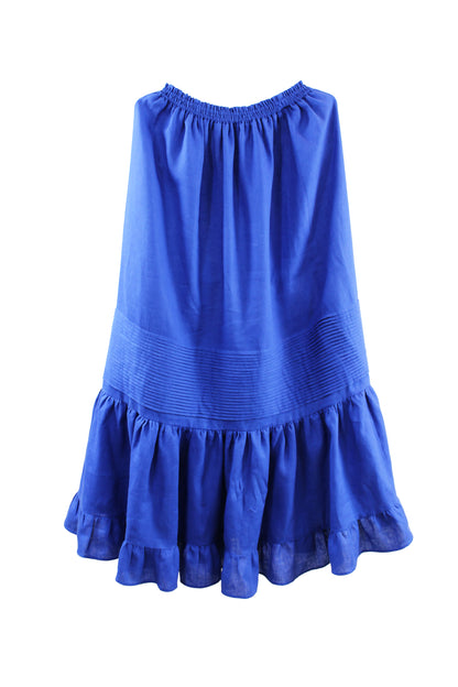 Falda alforzas de lino.