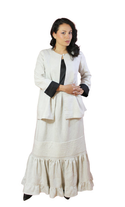 Saco largo de lino bordado Chamula