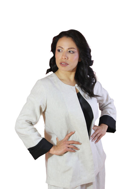 Saco largo de lino bordado Chamula