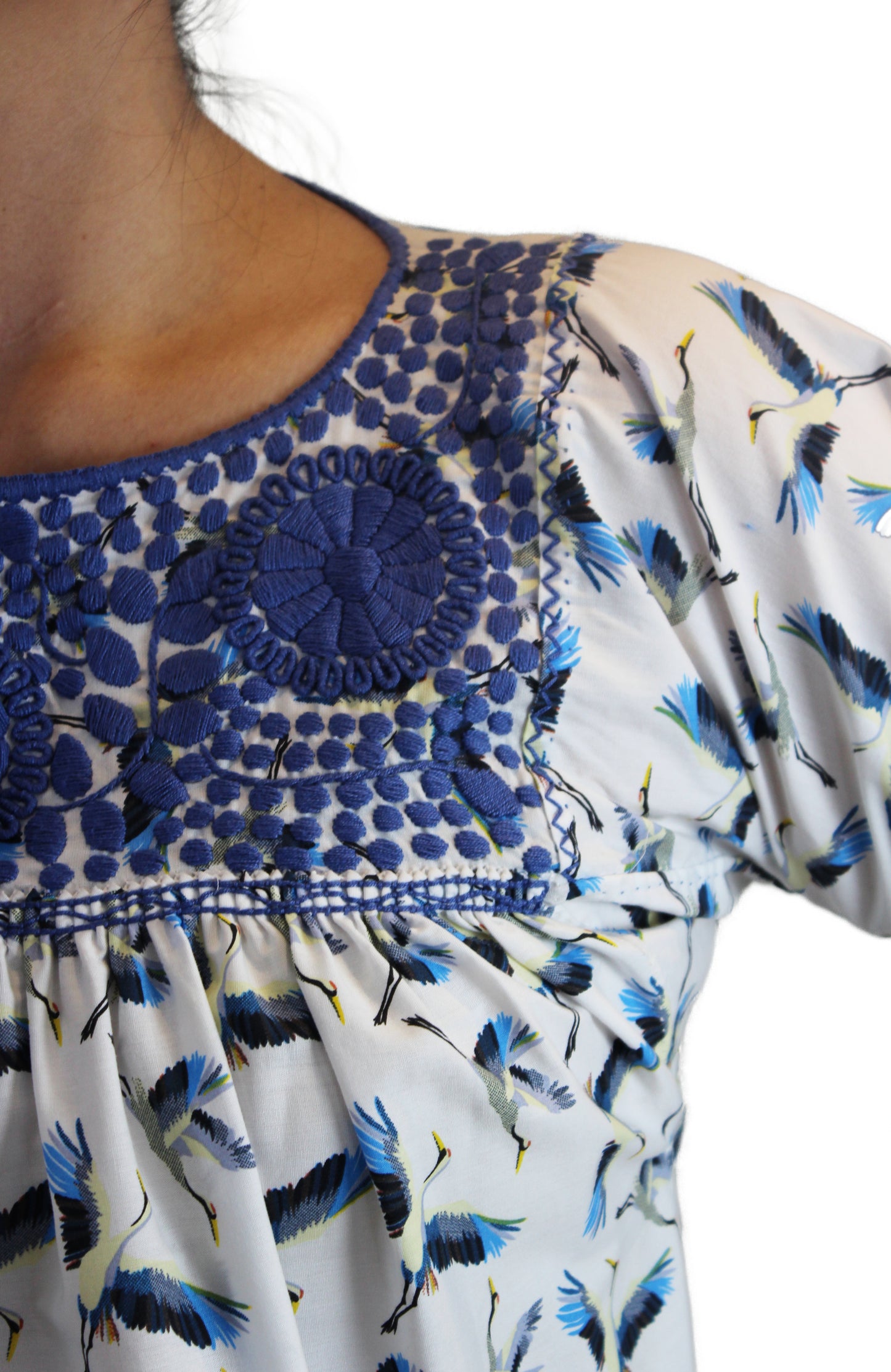 Blusa Aguacatenango Bolitas. Aves