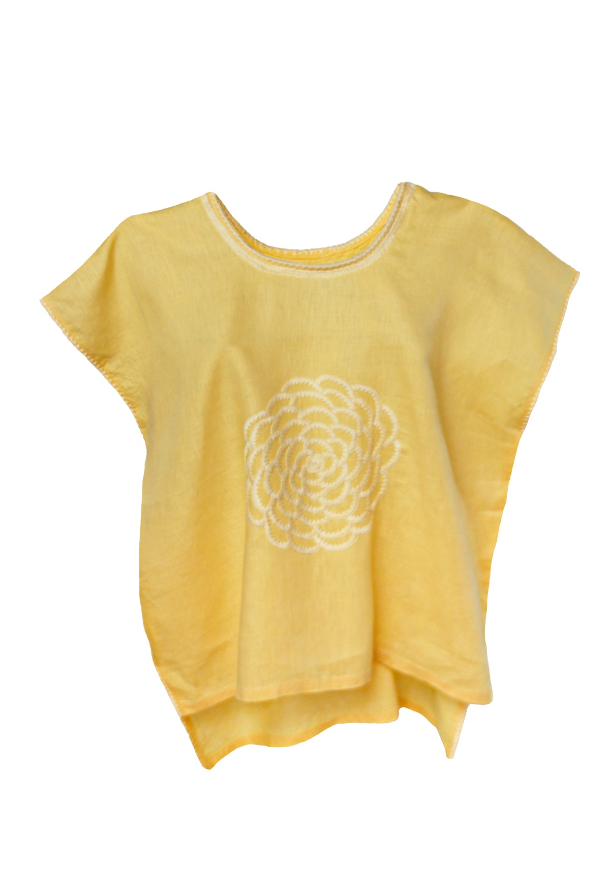 Blusa Chiapas Crisantemo color amarillo.