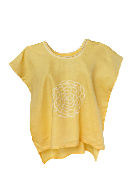Blusa Chiapas Crisantemo color amarillo.