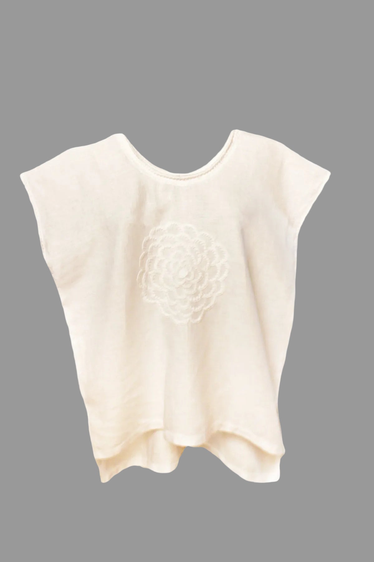 Blusa Chiapas Crisantemo en color blanco