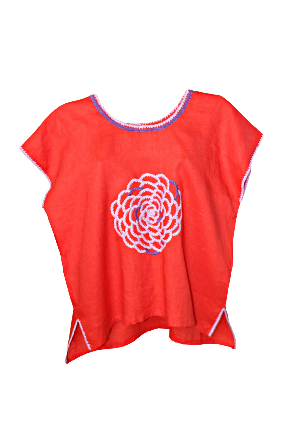 Blusa Chiapas Crisantemo color rojo