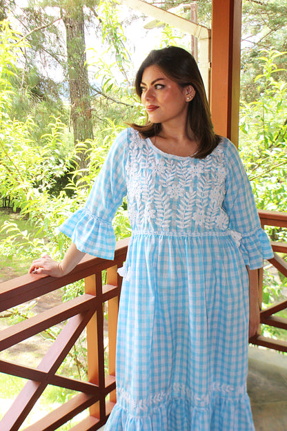 Vestido tradicional Aguacatenango manga campana