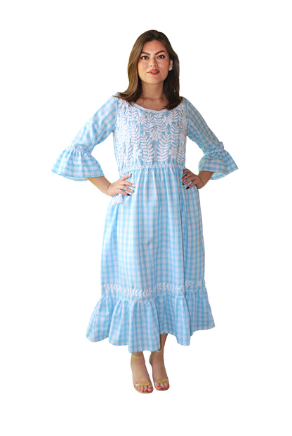 Vestido tradicional Aguacatenango manga campana