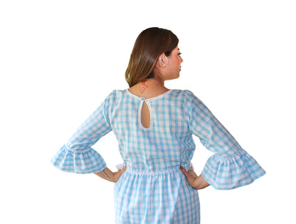 Vestido tradicional Aguacatenango manga campana