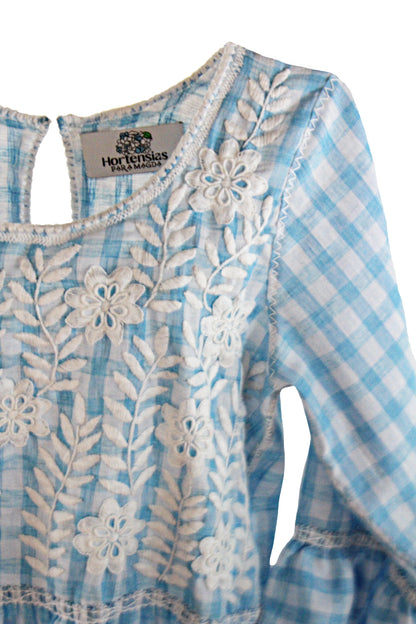 Vestido tradicional Aguacatenango manga campana