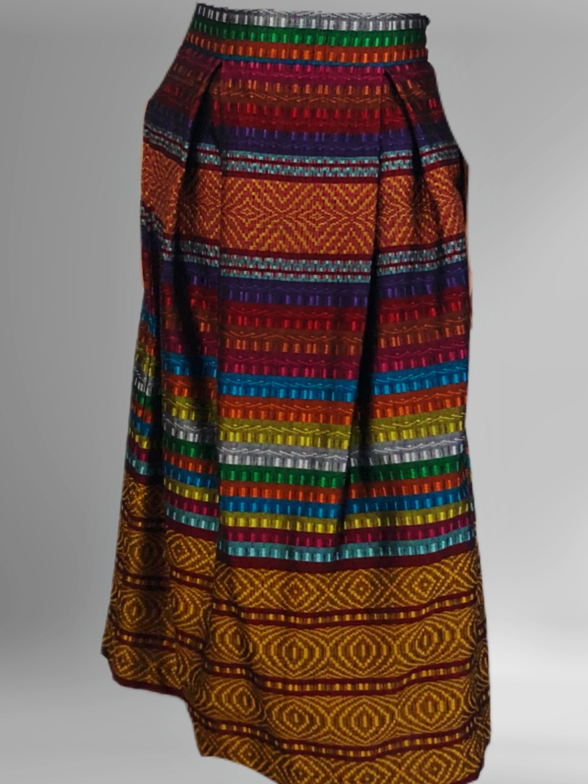 Falda Chiapas Telar Multicolor, detalle del telar.