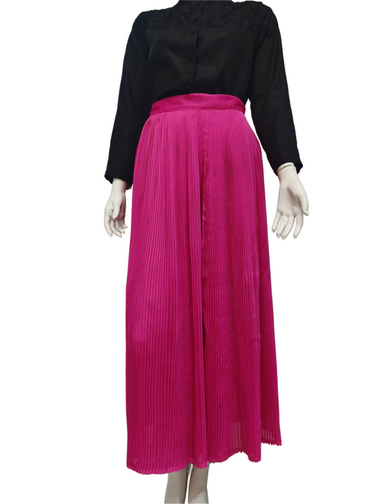 Falda plisada envolvente Aguacatenango color fucsia.