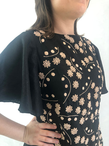 Vestido Chiapas de lino bordado a mano