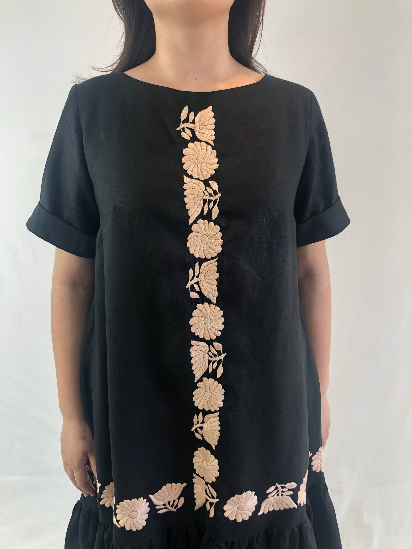 Vestido Acampanado con vuelo bordado a mano Aguacatenango