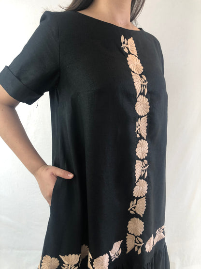 Vestido Acampanado con vuelo bordado a mano Aguacatenango