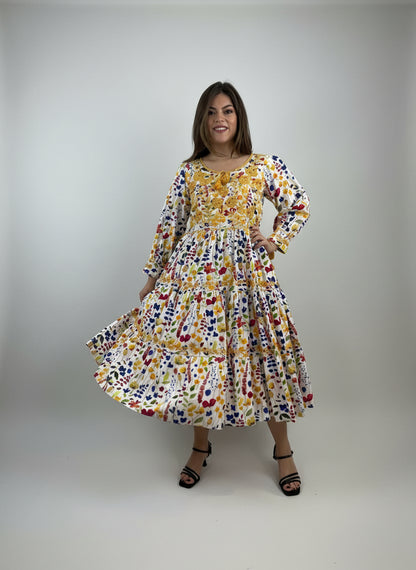 Vestido Chiapas Tradicional Aguacatenango tres vuelos