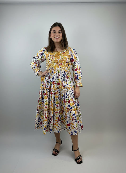 Vestido Chiapas Tradicional Aguacatenango tres vuelos