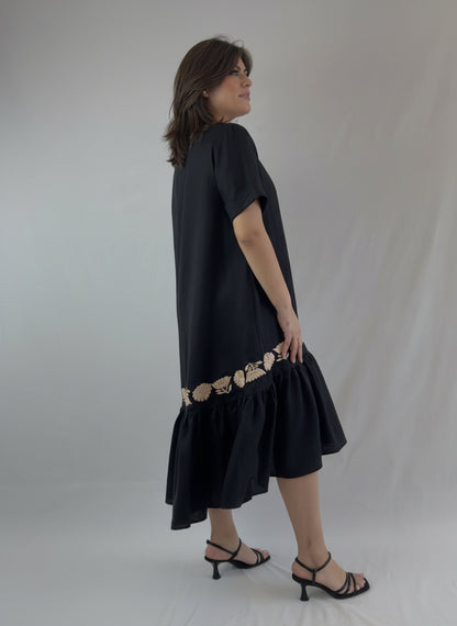 Vestido Acampanado con vuelo bordado a mano Aguacatenango