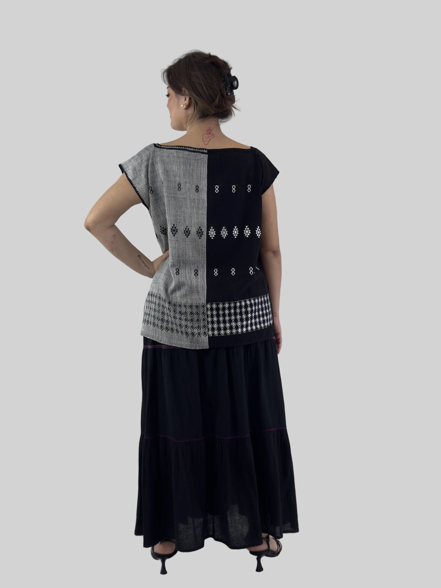 Blusa Chiapas  telar de cintura bicolor