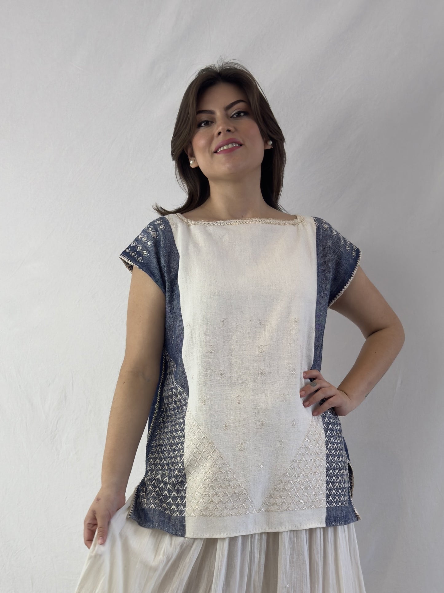 Blusa Chiapas  telar de cintura bicolor