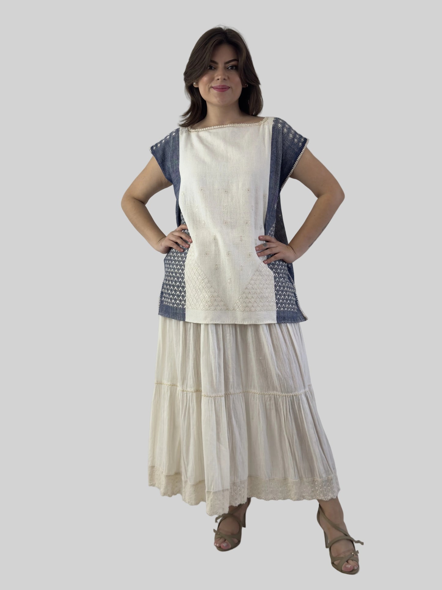 Blusa Chiapas  telar de cintura bicolor