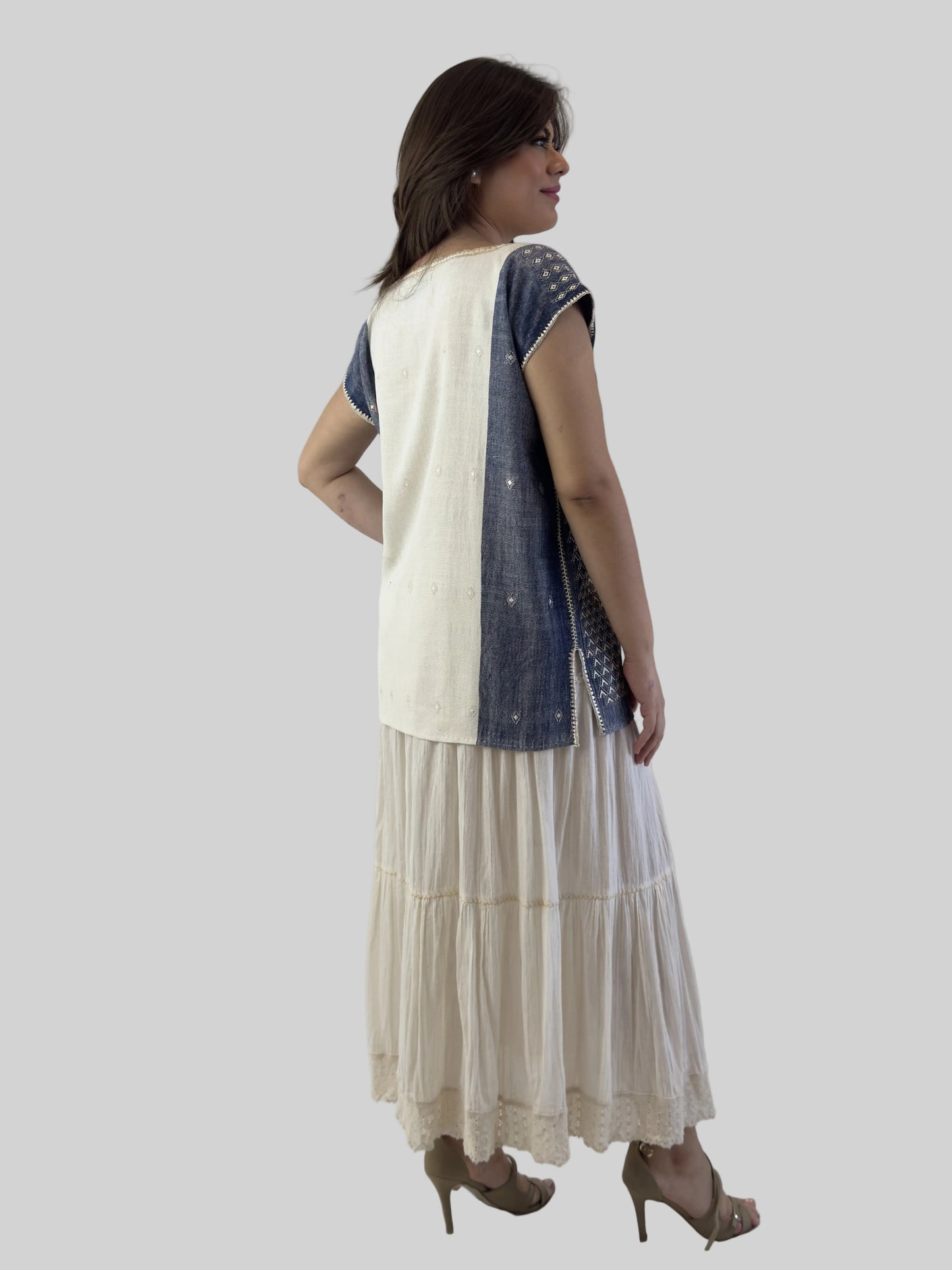 Blusa Chiapas  telar de cintura bicolor