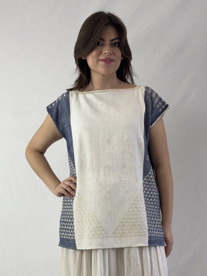 Blusa Chiapas  telar de cintura bicolor