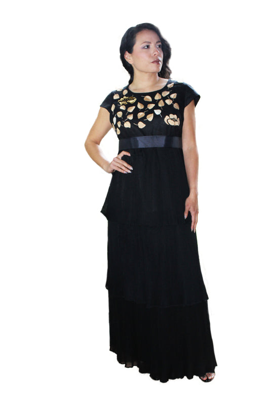 Vestido de lino plisado. Huixtán