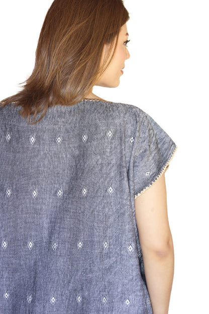 Vestido Carranza, doble brocado. Telar de cintura.