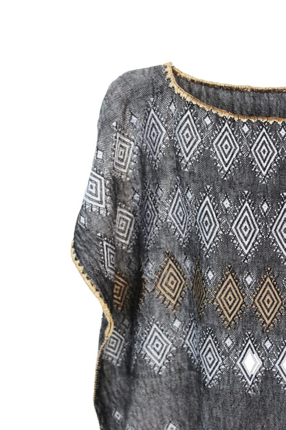 Vestido Carranza, doble brocado. Telar de cintura.