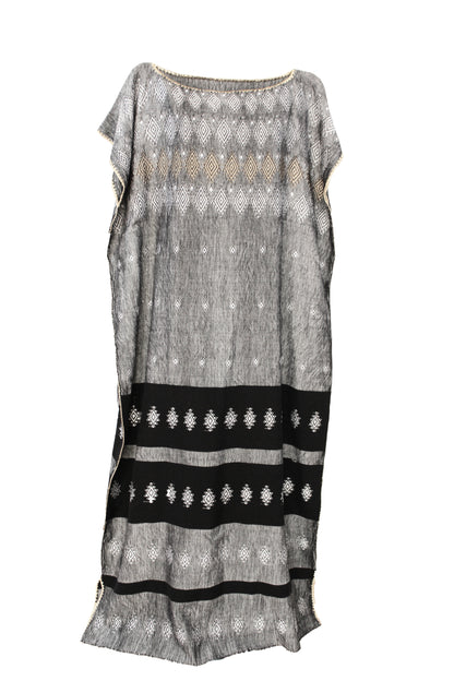 Vestido Carranza, doble brocado. Telar de cintura.